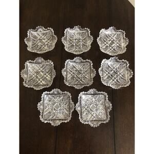 6 American Brilliant Period Hand Cut Glass Butter Dishes